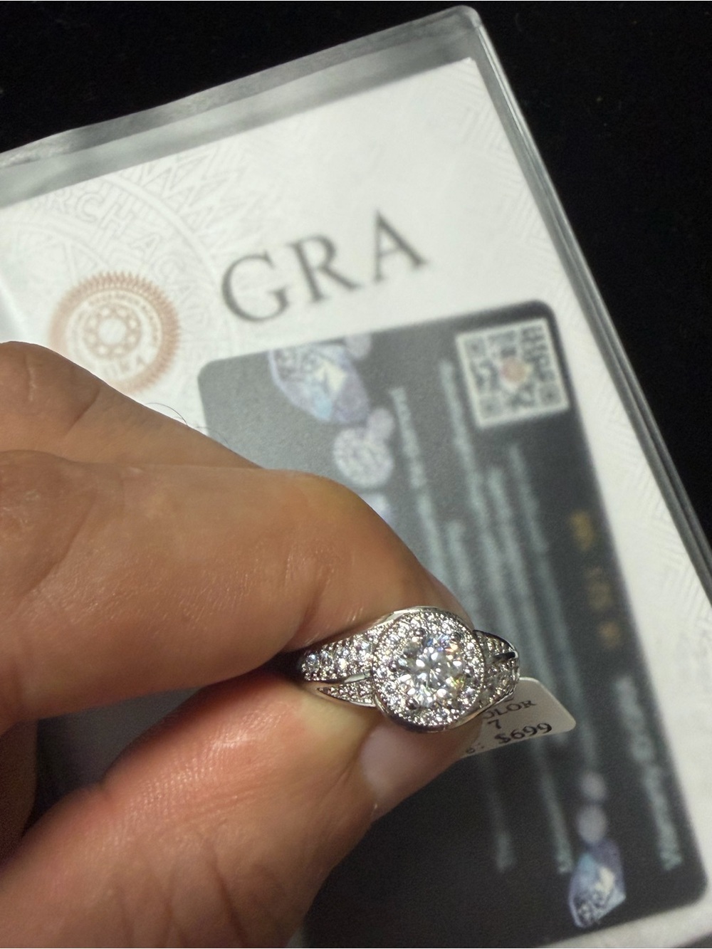 Diamond Halo Cocktail Ring in White (Unbranded) size 7